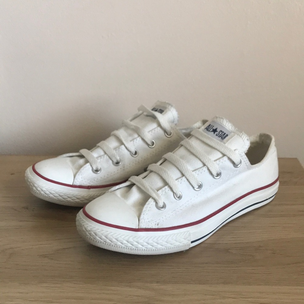 White Converse Low Top Kids Size 3